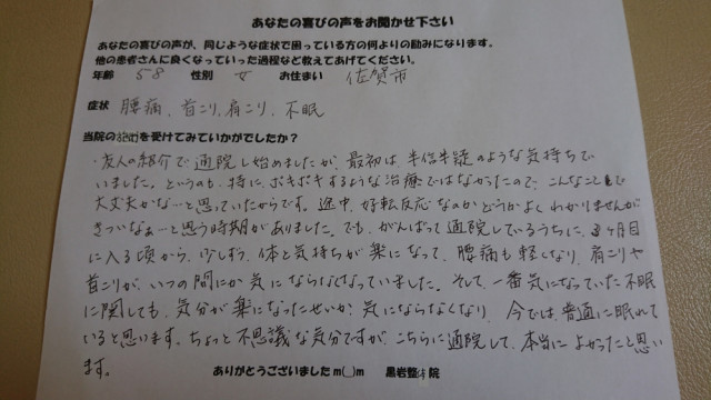 アンケート用紙